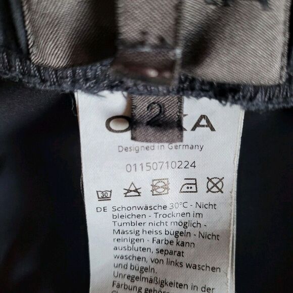 Oska Womens Trouser Pants Size 2 Black Printed Pull On High Rise Straight Leg - Picture 4 of 12